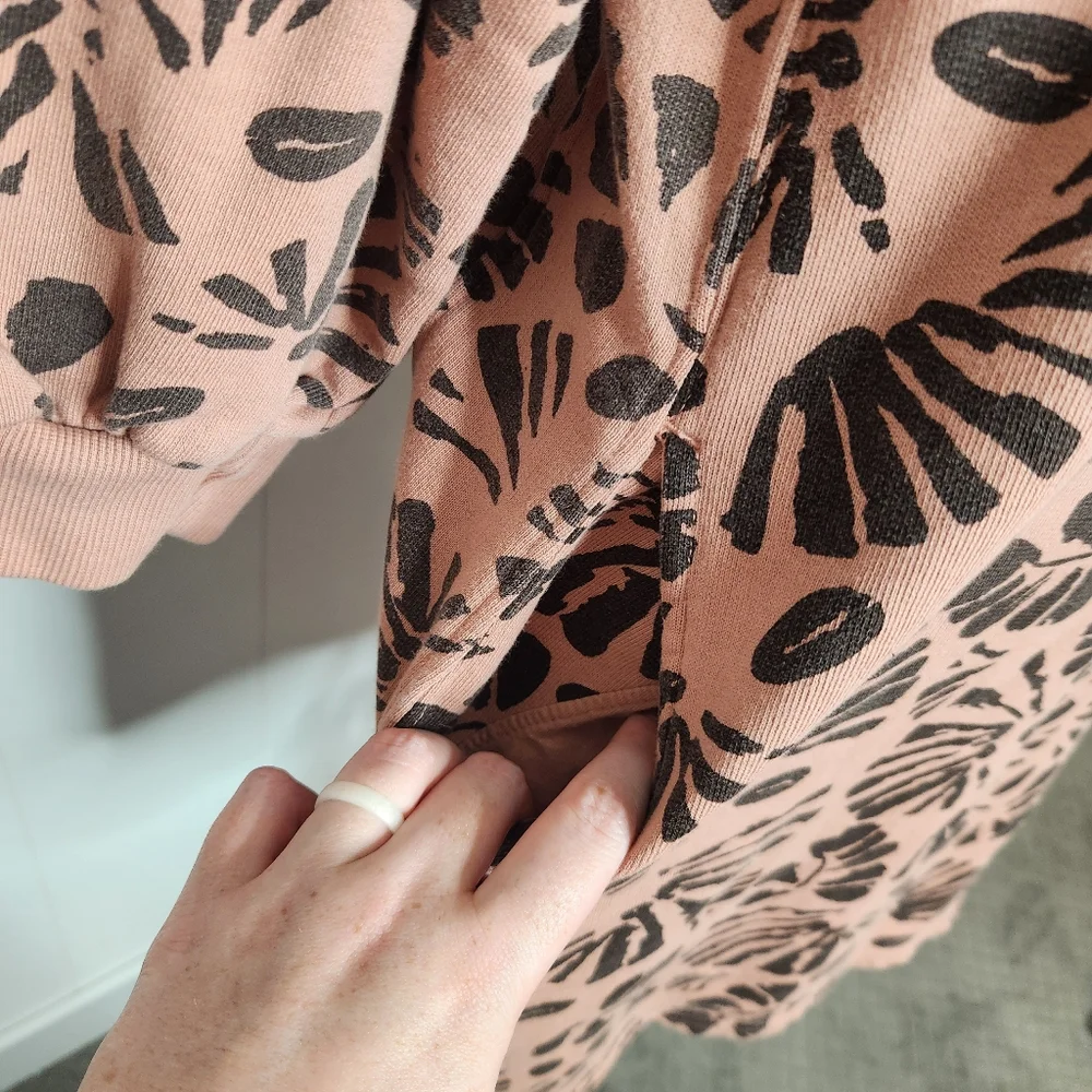 Pact Clay Pink Organic Cotton 3/4 Sleeve Sweatshirt Dress Women's Size Small - Picture 5 of 7